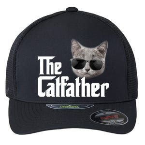 The Catfather Cool Movie Parody For Dads Flexfit Unipanel Trucker Cap