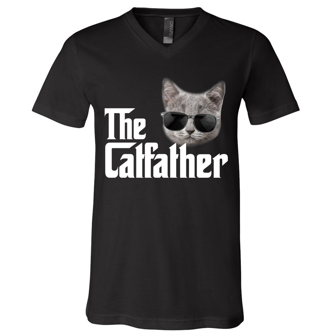 The Catfather Cool Movie Parody For Dads V-Neck T-Shirt