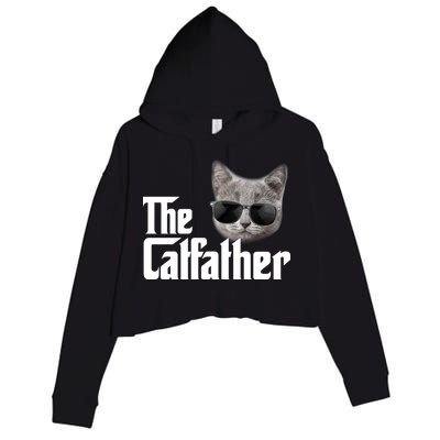 The Catfather Cool Movie Parody For Dads Crop Fleece Hoodie
