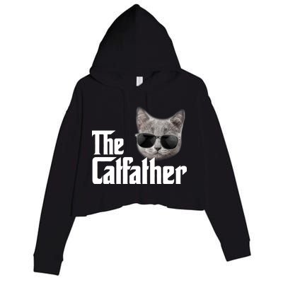 The Catfather Cool Movie Parody For Dads Crop Fleece Hoodie