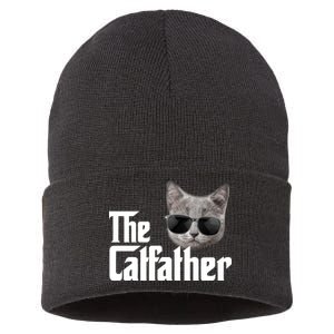 The Catfather Cool Movie Parody For Dads Sustainable Knit Beanie