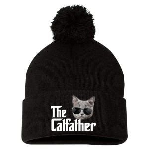 The Catfather Cool Movie Parody For Dads Pom Pom 12in Knit Beanie