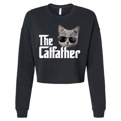 The Catfather Cool Movie Parody For Dads Cropped Pullover Crew