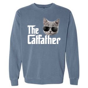 The Catfather Cool Movie Parody For Dads Garment-Dyed Sweatshirt