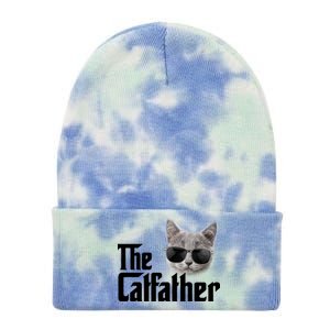 The Catfather Cool Movie Parody For Dads Tie Dye 12in Knit Beanie