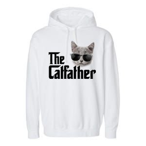 The Catfather Cool Movie Parody For Dads Garment-Dyed Fleece Hoodie