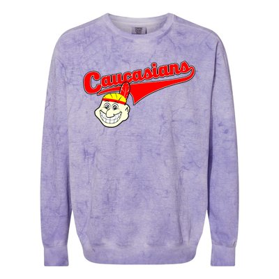 The Caucasians Rude Indians Design Colorblast Crewneck Sweatshirt