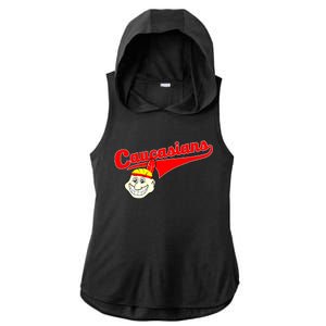 The Caucasians Rude Indians Design Ladies PosiCharge Tri-Blend Wicking Draft Hoodie Tank