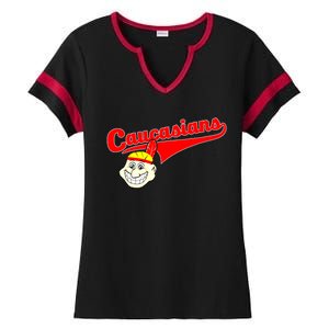 The Caucasians Rude Indians Design Ladies Halftime Notch Neck Tee