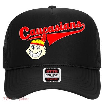 The Caucasians Rude Indians Design High Crown Mesh Back Trucker Hat