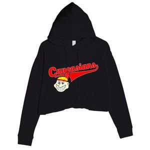 The Caucasians Rude Indians Design Crop Fleece Hoodie