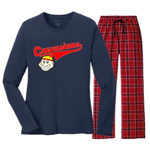 The Caucasians Rude Indians Design Women's Long Sleeve Flannel Pajama Set 