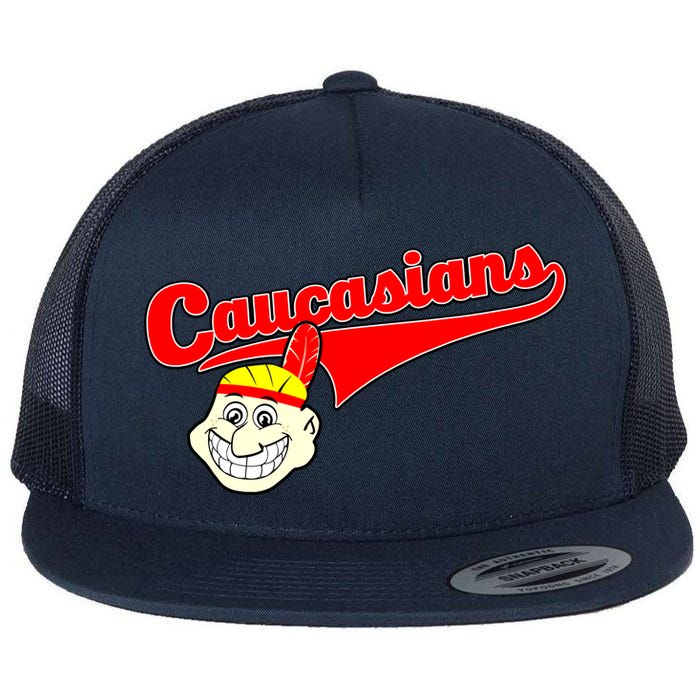The Caucasians Rude Indians Design Flat Bill Trucker Hat