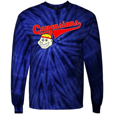 The Caucasians Rude Indians Design Tie-Dye Long Sleeve Shirt