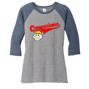 The Caucasians Rude Indians Design Women's Tri-Blend 3/4-Sleeve Raglan Shirt