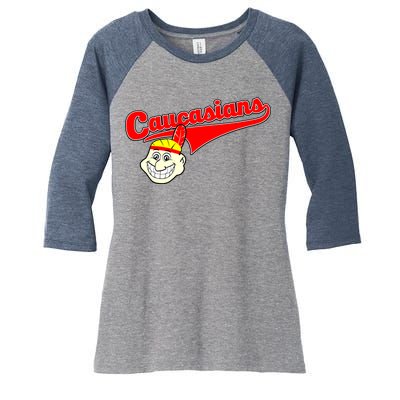 The Caucasians Rude Indians Design Women's Tri-Blend 3/4-Sleeve Raglan Shirt