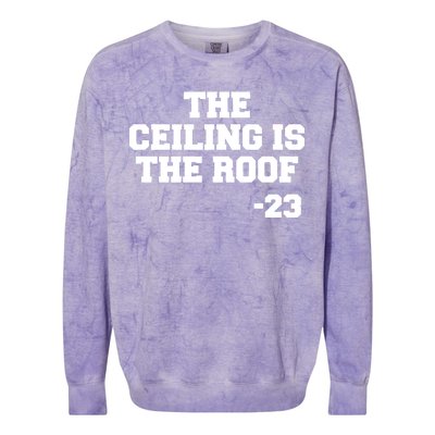 The Ceiling is the Roof 23 MJ College Text Colorblast Crewneck Sweatshirt