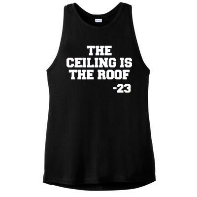 The Ceiling is the Roof 23 MJ College Text Ladies PosiCharge Tri-Blend Wicking Tank