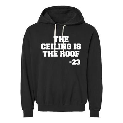 The Ceiling is the Roof 23 MJ College Text Garment-Dyed Fleece Hoodie