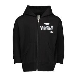 The Ceiling is the Roof 23 MJ College Text Toddler Zip Fleece Hoodie