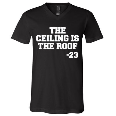 The Ceiling is the Roof 23 MJ College Text V-Neck T-Shirt