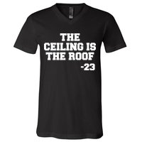 The Ceiling is the Roof 23 MJ College Text V-Neck T-Shirt