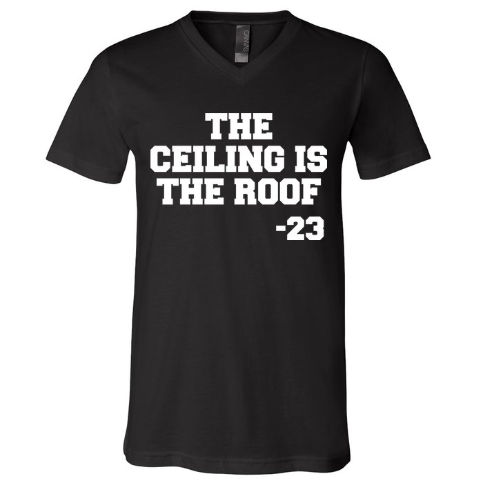 The Ceiling is the Roof 23 MJ College Text V-Neck T-Shirt