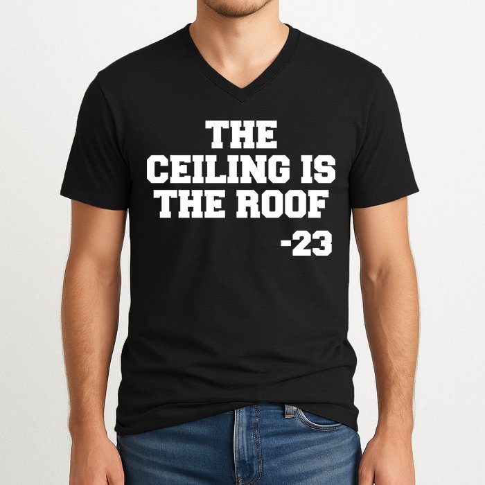 The Ceiling is the Roof 23 MJ College Text V-Neck T-Shirt