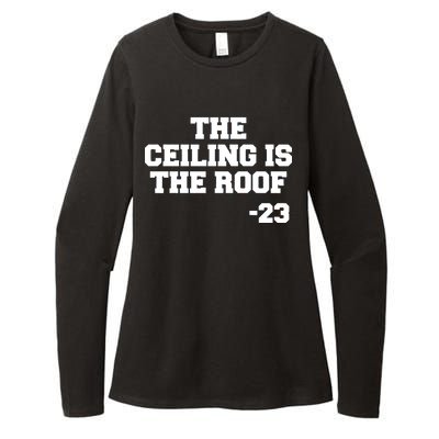 The Ceiling is the Roof 23 MJ College Text Womens CVC Long Sleeve Shirt