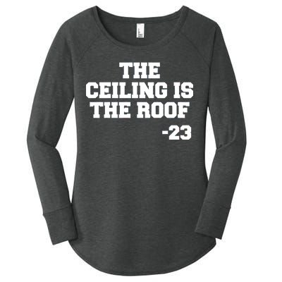 The Ceiling is the Roof 23 MJ College Text Women's Perfect Tri Tunic Long Sleeve Shirt