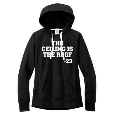 The Ceiling is the Roof 23 MJ College Text Women's Fleece Hoodie