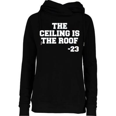 The Ceiling is the Roof 23 MJ College Text Womens Funnel Neck Pullover Hood