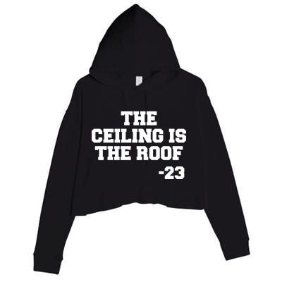 The Ceiling is the Roof 23 MJ College Text Crop Fleece Hoodie