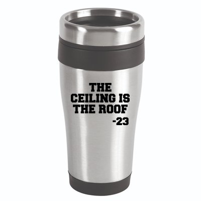 The Ceiling is the Roof 23 MJ College Text 16oz Travel Tumbler