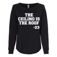 The Ceiling is the Roof 23 MJ College Text Womens California Wash Sweatshirt