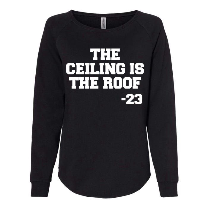 The Ceiling is the Roof 23 MJ College Text Womens California Wash Sweatshirt