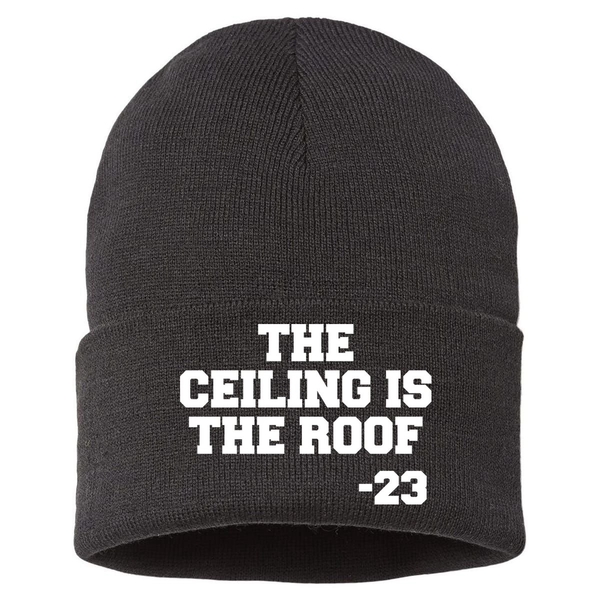 The Ceiling is the Roof 23 MJ College Text Sustainable Knit Beanie