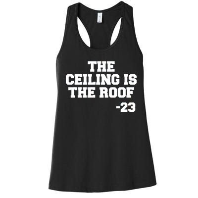 The Ceiling is the Roof 23 MJ College Text Women's Racerback Tank