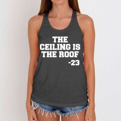 The Ceiling is the Roof 23 MJ College Text Women's Knotted Racerback Tank