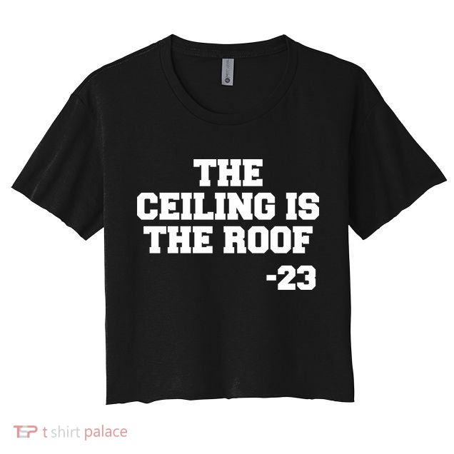 The Ceiling is the Roof 23 MJ College Text Crop Top
