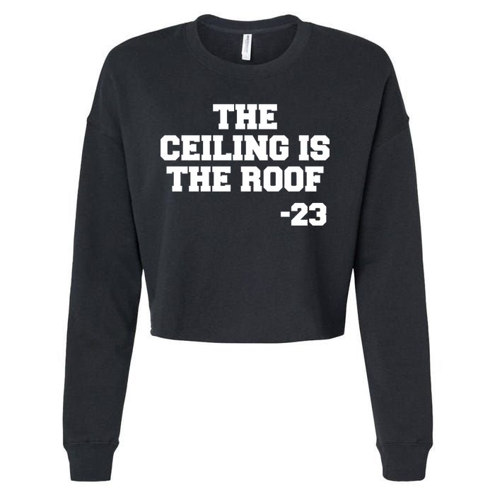 The Ceiling is the Roof 23 MJ College Text Cropped Pullover Crew