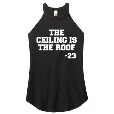 The Ceiling is the Roof 23 MJ College Text Women's Perfect Tri Rocker Tank