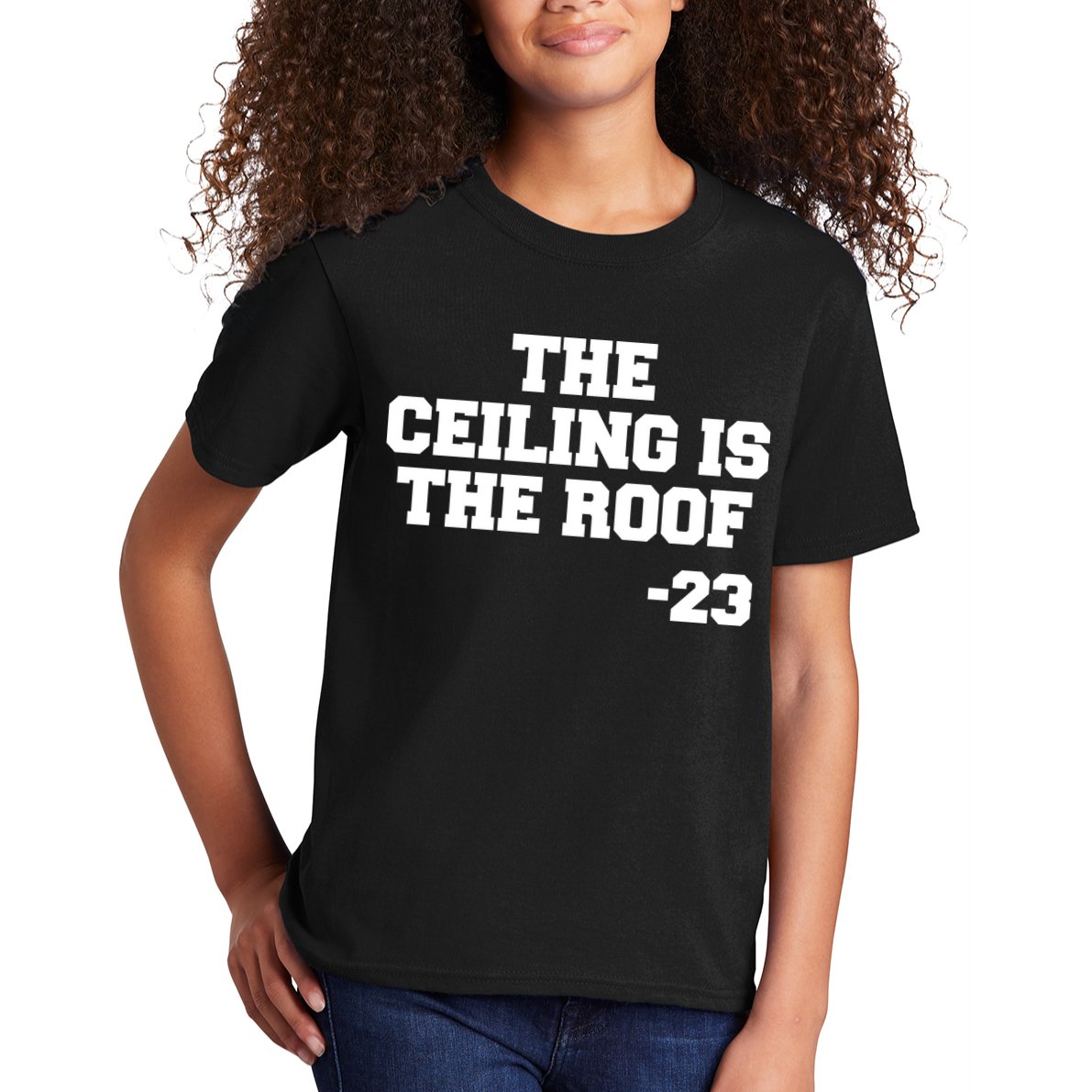 The Ceiling is the Roof 23 MJ College Text Kids T-Shirt