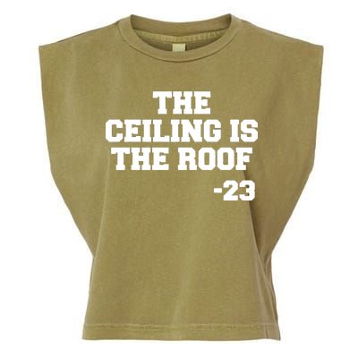 The Ceiling is the Roof 23 MJ College Text Garment-Dyed Women's Muscle Tee