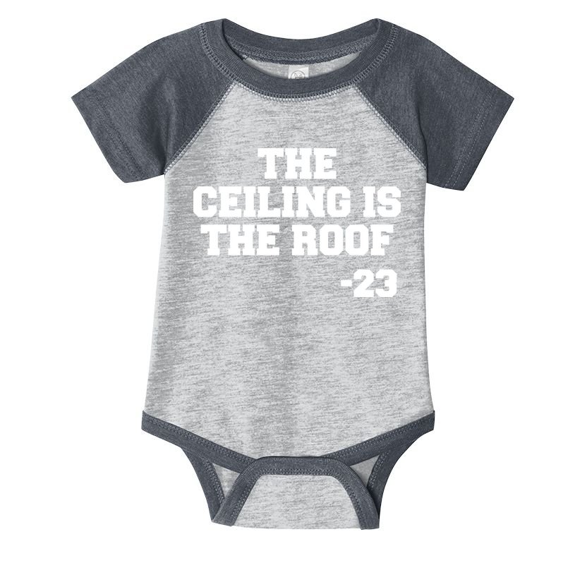 The Ceiling is the Roof 23 MJ College Text Infant Baby Jersey Bodysuit