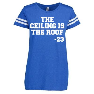 The Ceiling is the Roof 23 MJ College Text Enza Ladies Jersey Football T-Shirt