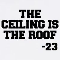 The Ceiling is the Roof 23 MJ College Text Garment-Dyed Sweatshirt