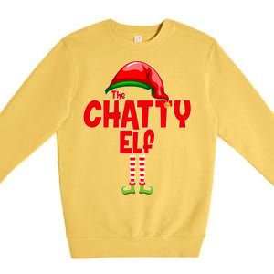 The Chatty Elf Christmas Premium Crewneck Sweatshirt