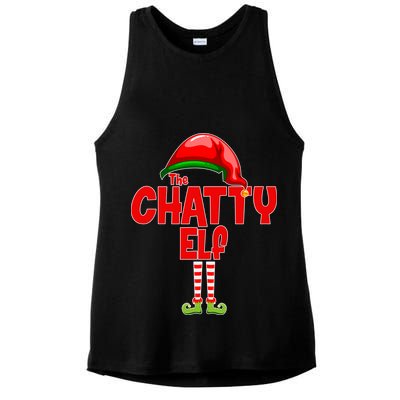 The Chatty Elf Christmas Ladies PosiCharge Tri-Blend Wicking Tank
