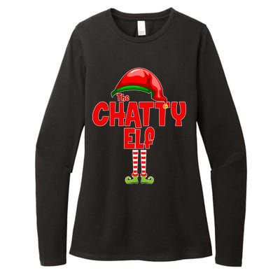 The Chatty Elf Christmas Womens CVC Long Sleeve Shirt